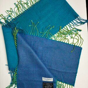 Victoire Mathieu Paris Turquoise Scarf Fringe Unisex Made in France